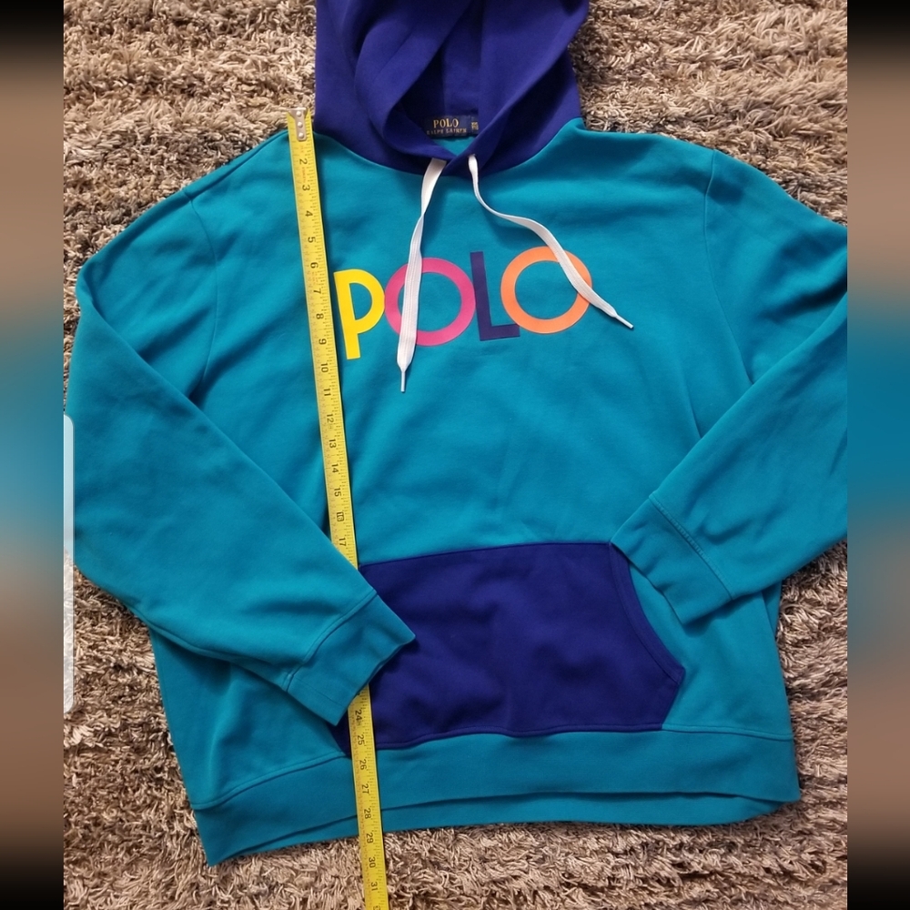 POLO *RARE* COLORBLOCK EXCELLENT CONDITION PATCHWORK HOODIE RALPH LAUREN